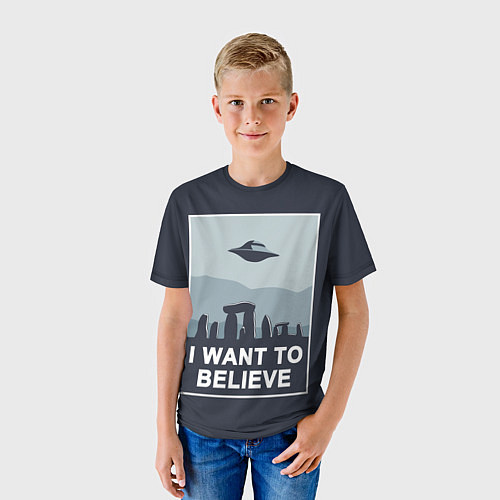 Детская футболка I want to believe / 3D-принт – фото 3