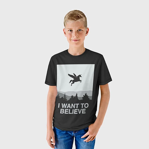 Детская футболка I want to believe / 3D-принт – фото 3