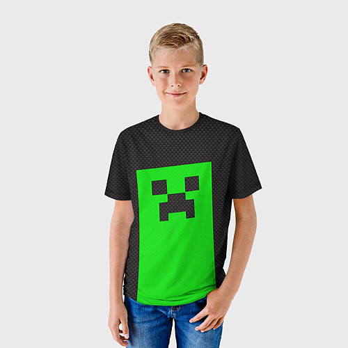 Детская футболка MINECRAFT карбон / 3D-принт – фото 3