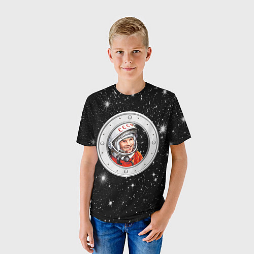 Детская футболка Юрий Гагарин звездное небо / 3D-принт – фото 3