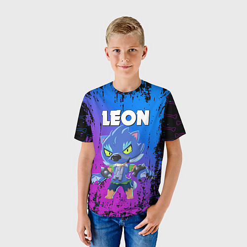 Детская футболка BRAWL STARS LEON ОБОРОТЕНЬ / 3D-принт – фото 3