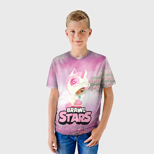 Детская футболка Leon Unicorn Brawl Stars / 3D-принт – фото 3
