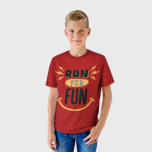 Детская футболка Бег для удовольствия / 3D-принт – фото 3