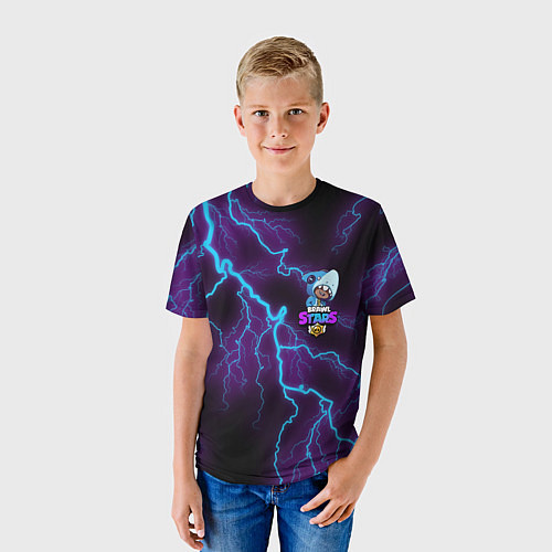 Детская футболка Brawl Stars LEON SHARK / 3D-принт – фото 3