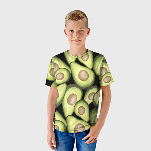 Детская футболка Avocado background / 3D-принт – фото 3