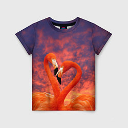 Футболка детская Flamingo Love, цвет: 3D-принт
