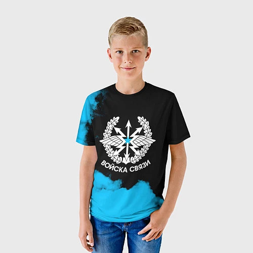 Детская футболка Войска связи / 3D-принт – фото 3
