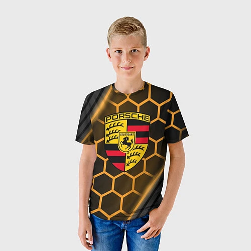 Детская футболка PORSCHE / 3D-принт – фото 3