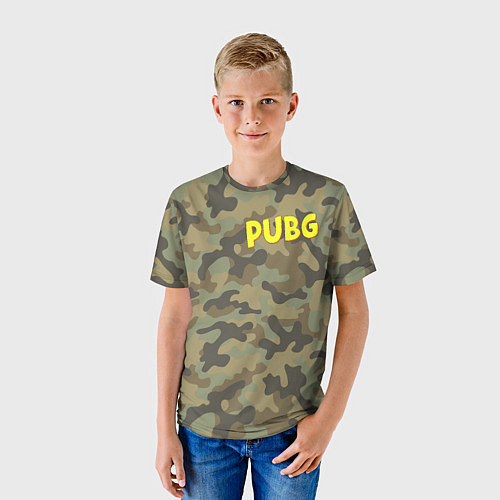 Детская футболка PUBG лесной камуфляж / 3D-принт – фото 3