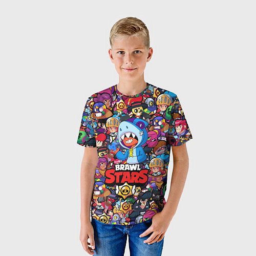Детская футболка BRAWL STARS: LEON SHARK / 3D-принт – фото 3