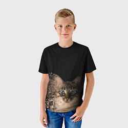 Футболка детская Disintegrating Cat, цвет: 3D-принт — фото 2