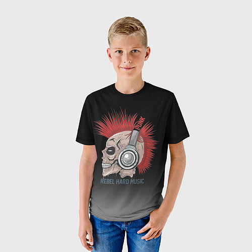 Детская футболка Rebel hard music / 3D-принт – фото 3