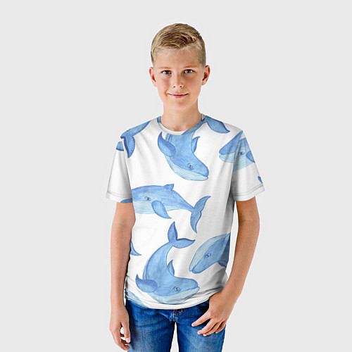 Детская футболка Косяк китов / 3D-принт – фото 3