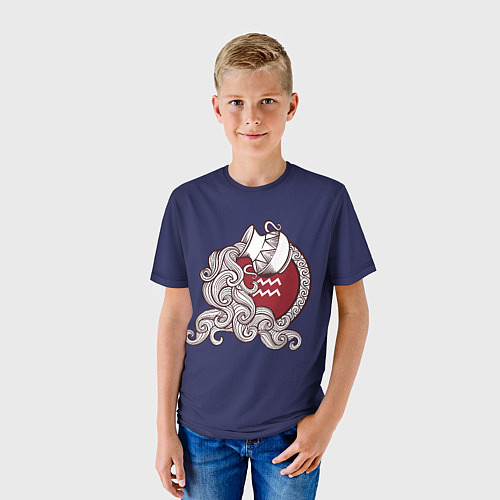 Детская футболка Водолей Знак Зодиака / 3D-принт – фото 3