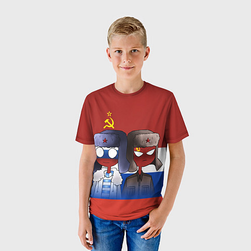 Детская футболка СССР - Россия / 3D-принт – фото 3