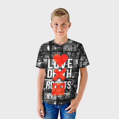 Детская футболка LOVE DEATH ROBOTS LDR / 3D-принт – фото 3