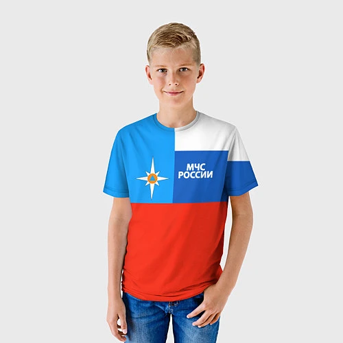 Детская футболка Флаг МЧС России / 3D-принт – фото 3