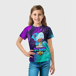Футболка детская BRAWL STARS LEON SHARK, цвет: 3D-принт — фото 2