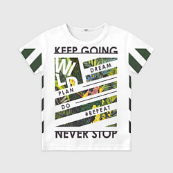 Футболка детская Off-White: Keep Going, цвет: 3D-принт