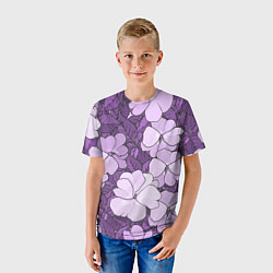 Футболка детская Цветы, цвет: 3D-принт — фото 2