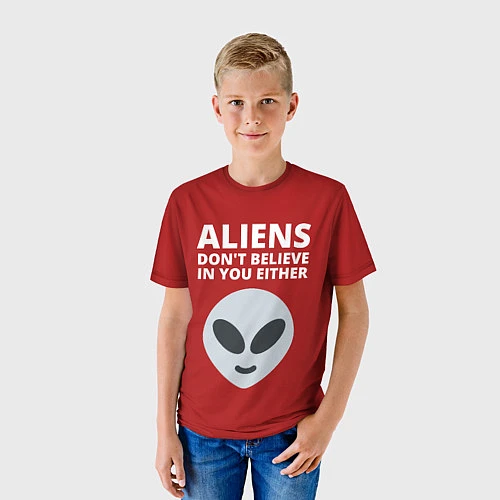Детская футболка Пришельцы не верят в людей / 3D-принт – фото 3