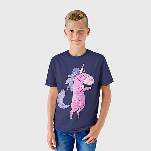 Детская футболка Единорог на задних лапах / 3D-принт – фото 3