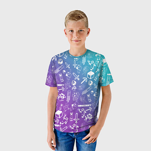 Детская футболка Minecraft pattern / 3D-принт – фото 3