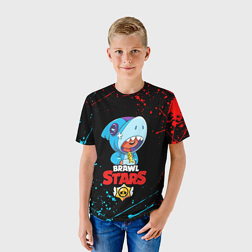 Детская футболка BRAWL STARS LEON SHARK / 3D-принт – фото 3