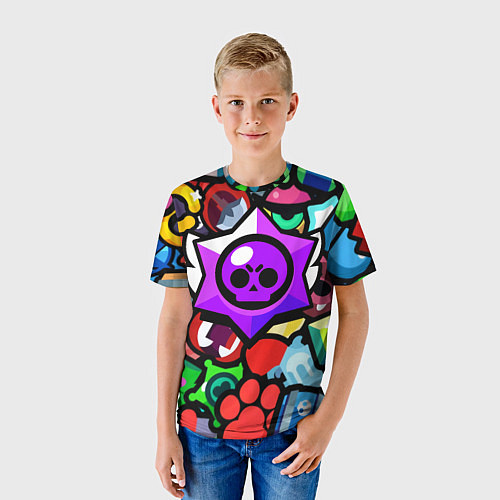 Детская футболка МИНИМАЛИЗМ БРАВЛ СТАРС / 3D-принт – фото 3
