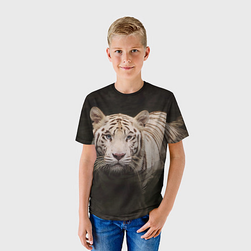 Детская футболка Белый тигр / 3D-принт – фото 3