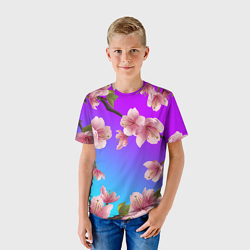Детская футболка САКУРА ВИШНЯ / 3D-принт – фото 3
