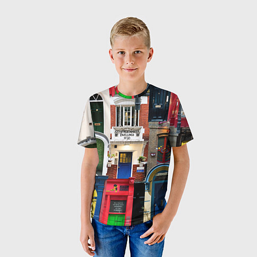 Детская футболка London doors цифровой коллаж / 3D-принт – фото 3