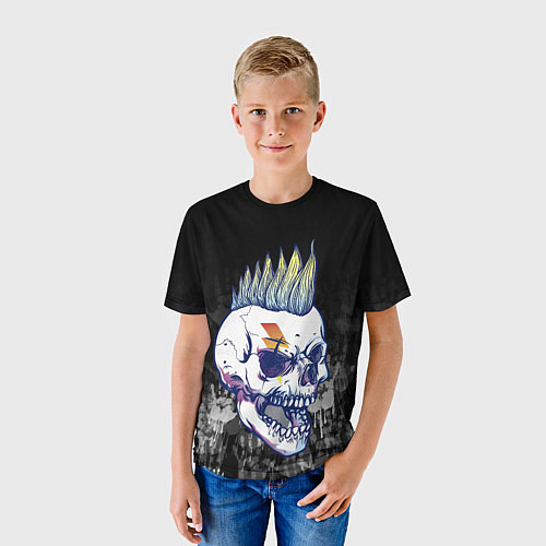 Детская футболка Череп с ирокезы / 3D-принт – фото 3