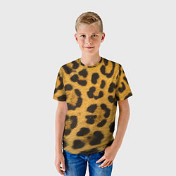 Футболка детская Леопард, цвет: 3D-принт — фото 2