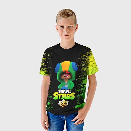 Детская футболка Бравл Старс Леон / 3D-принт – фото 3