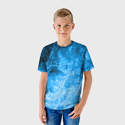 Детская футболка ОГОНЬ BLUE / 3D-принт – фото 3