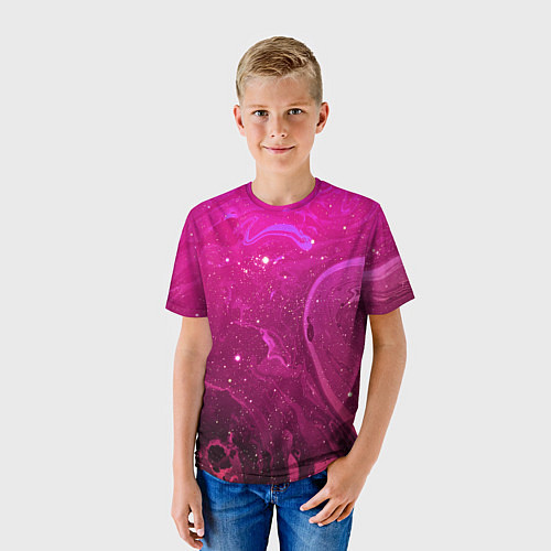 Детская футболка РОЗОВЫЙ КОСМОС / 3D-принт – фото 3