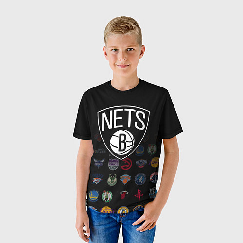 Детская футболка Brooklyn Nets 1 / 3D-принт – фото 3