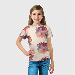Футболка детская Цветочный арт, цвет: 3D-принт — фото 2