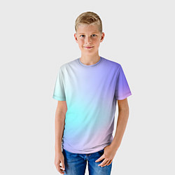 Футболка детская Небесно голубой градиентный, цвет: 3D-принт — фото 2