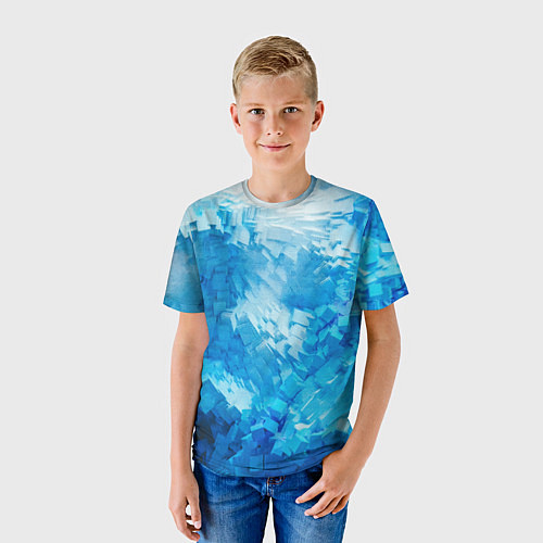 Детская футболка Cине-белая абстрактная живопис / 3D-принт – фото 3