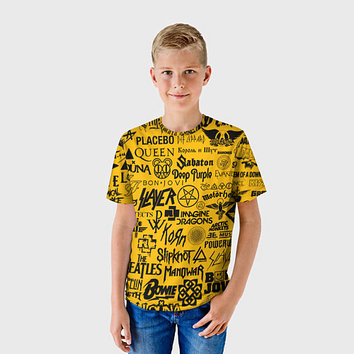 Детская футболка ЛОГОТИПЫ РОК ГРУПП / 3D-принт – фото 3