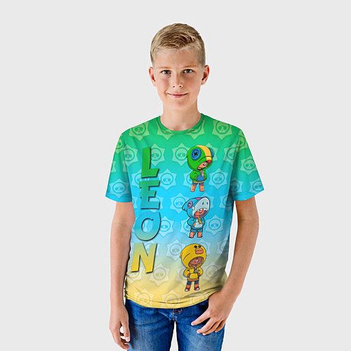 Детская футболка Brawl Stars Leon Trio / 3D-принт – фото 3
