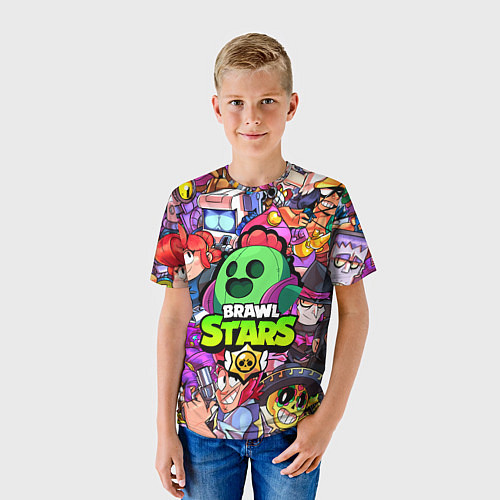 Детская футболка BRAWL STARS SPIKE / 3D-принт – фото 3
