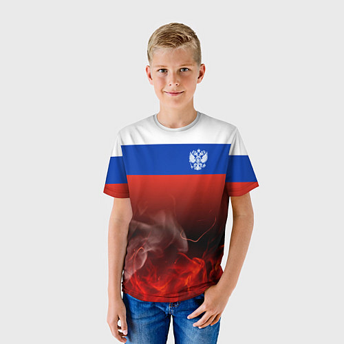 Детская футболка Россия огонь / 3D-принт – фото 3