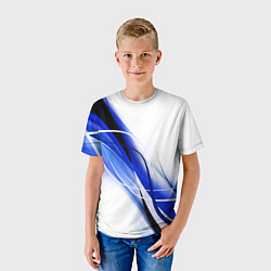 Футболка детская GEOMETRY STRIPES BLUE, цвет: 3D-принт — фото 2