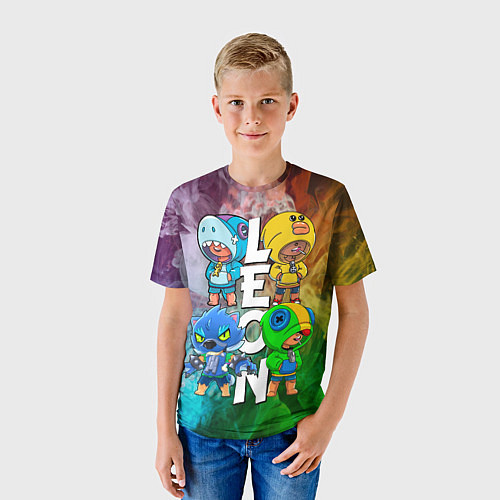 Детская футболка Brawl Stars Leon Quattro / 3D-принт – фото 3