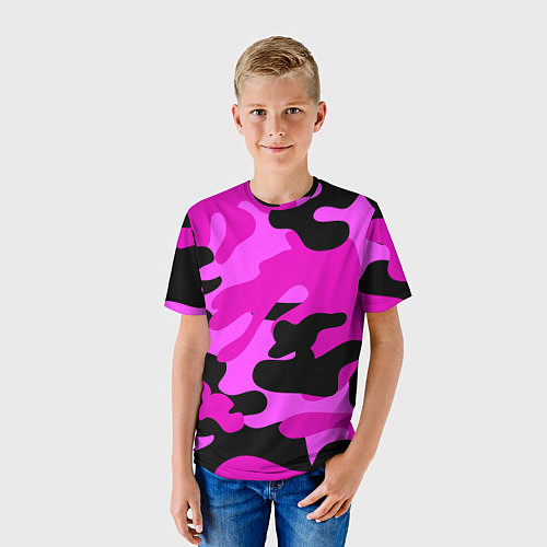 Детская футболка Цветной камуфляж / 3D-принт – фото 3