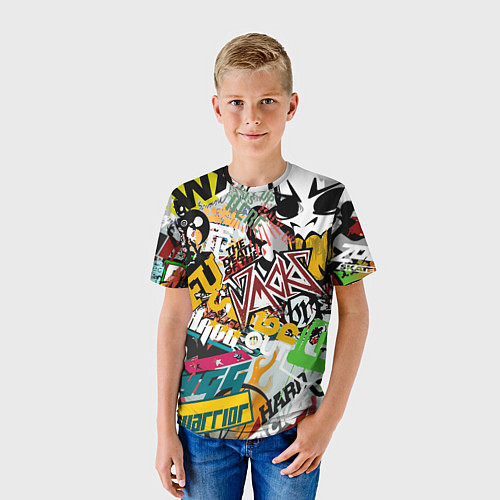 Детская футболка Стикеры / 3D-принт – фото 3