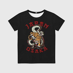 Футболка детская Японский Тигр иероглиф сзади, цвет: 3D-принт